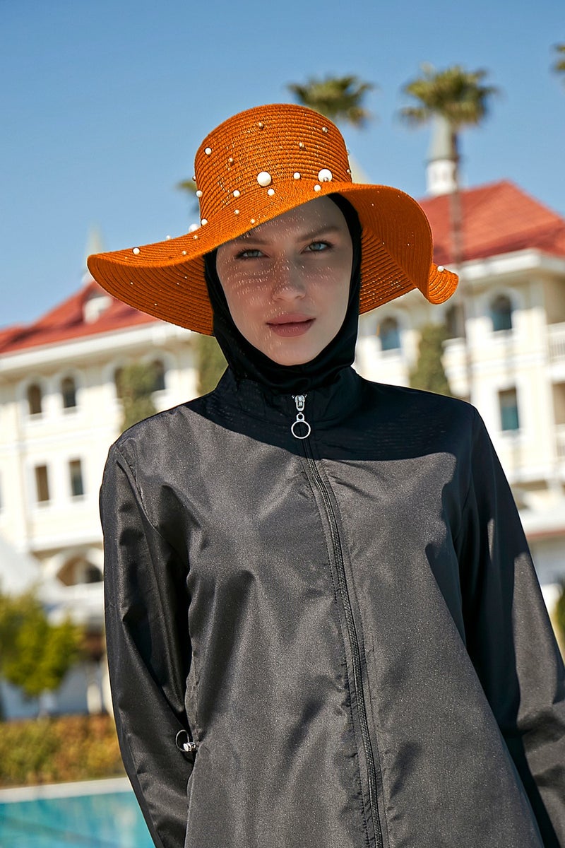 Remsa Mayo Pearl Straw Hat Orange Rş-62  - Image 1