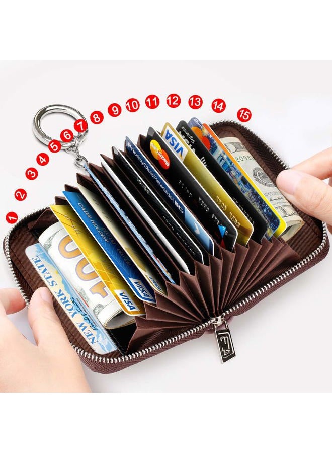 FurArt Credit Card Wallet, Zipper Card Cases Holder for Men Women, RFID Blocking, KeyChain Wallet, Compact Size - Image 3