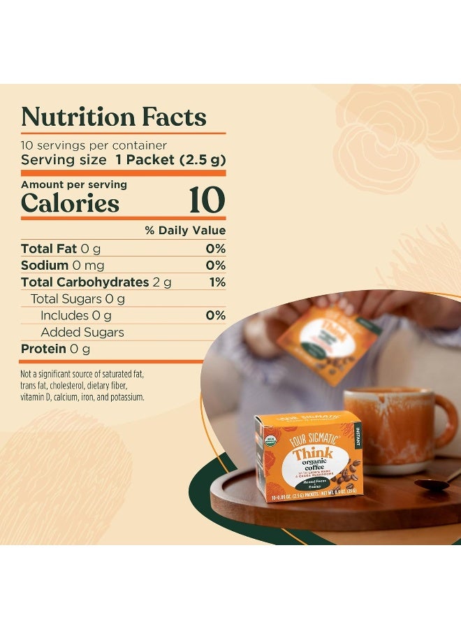 Four Sigmatic قهوة الفطر المحمصة متوسطة التحميص من فور سيغماتيك مع ليوينز مان وشاجا 10 أكياس - Image 3