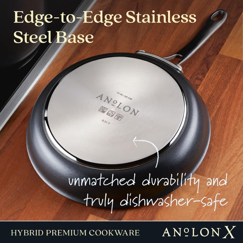 Anolon X Hybrid Nonstick Frying Pan/Skillet with Helper Handle, 12 Inch, Dark Gray - Image 5