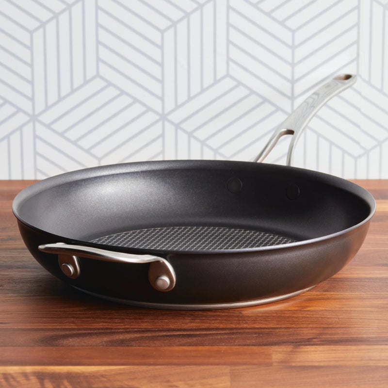 Anolon X Hybrid Nonstick Frying Pan/Skillet with Helper Handle, 12 Inch, Dark Gray - Image 2