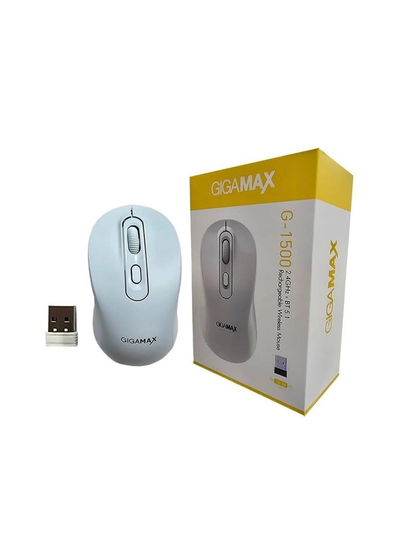 Gigamax Dual Model LED Wireless and Bluetooth Mouse,Rechargeable Silent 2.4G Wireless Computer Mouse with USB Receiver,Ultra Thin  Backlit Cordless Mice for Laptop,Tablet.ipad  - Image 4