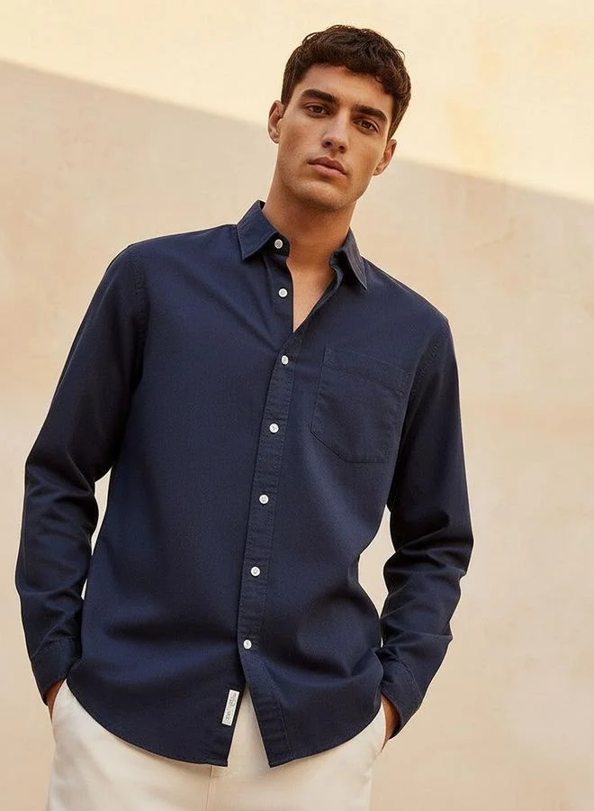 لي كوبر Lee Cooper Regular Fit Collared Long Sleeves Shirt