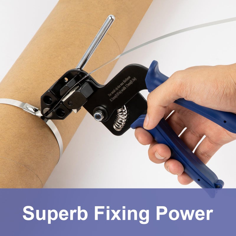 Offo Metal Zip Tie Cutter لربطة العنق المصنوعة من الفولاذ المقاوم للصدأ، أداة القطع لتركيب الشد من أجل ربطات الرمز البريدي ذاتية القفل من الفولاذ المقاوم للصدأ مع أداة تحرير ربطة العنق المجانية، وضع اليدين - Image 2