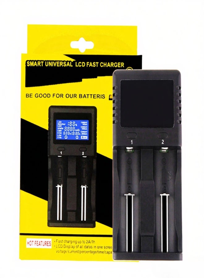 LiitoKala LII-PD2 Smart Battery Charger for 18650 26650 21700 NiMH Lithium Rechargeable Batteries 2 Slots Independent Charging Auto-polarity Detector Charger - Image 5