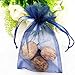 Pimuza 100 Pc 4x6 inch Gift Wrap Bags Navy BlueOrganza Sheer FabricDrawstring Glossy Pastel Treat Bag for Baby Shower FavorHouse Party FavorsBridal Shower FavorLipsense HolderXmasTeaCookiesChocolate - Image 4