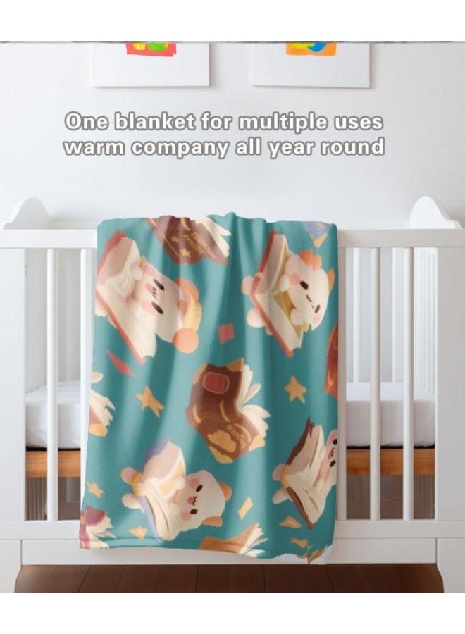 عام بطانية رقيقة من الفانيلا الكرتونية للأطفال والرضع (دافئة ومريحة، ومناسبة للنوم والألعاب) 70 سم * 100 سم