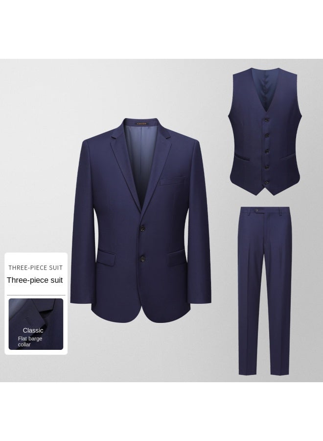 ROMON بدلة رجالية من ثلاث قطع [بدلة + سترة + بنطلون] مجموعة بدلة زفاف رسمية للرجال - Image 3