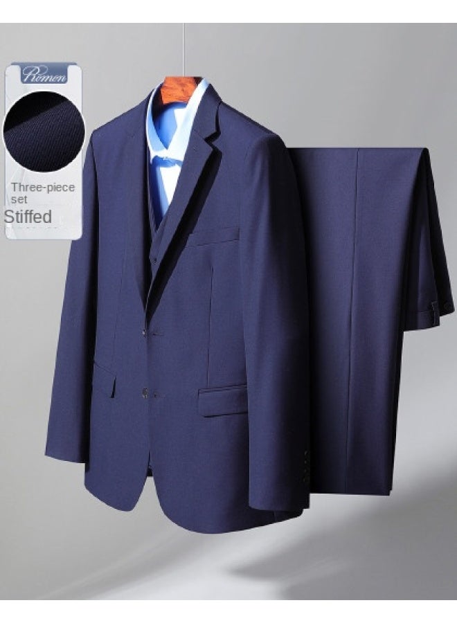 ROMON بدلة رجالية من ثلاث قطع [بدلة + سترة + بنطلون] مجموعة بدلة زفاف رسمية للرجال - Image 1
