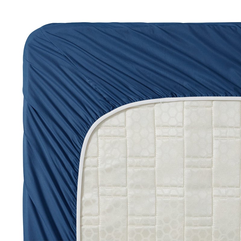 Clara Clark 1800 Premier Series 4pc Bed Sheet Set - King, Navy Blue - Image 4