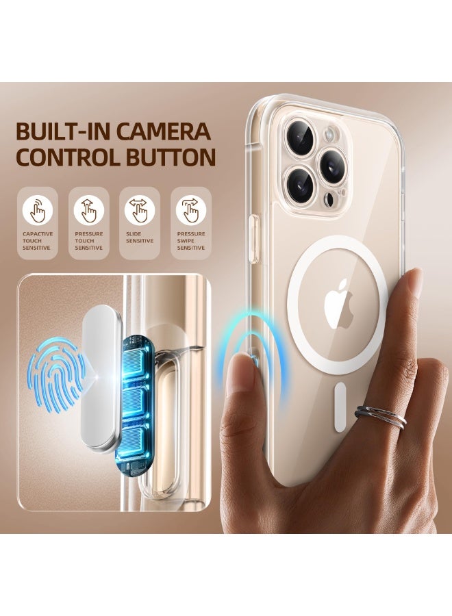 بيرفي جراب مغناطيسي لهاتف iPhone 16 Pro Max، متوافق مع MagSafe، واقي شاشة مدمج للخصوصية وحماية مطورة للكاميرا، جراب هاتف كامل الجسم مضاد للتجسس ومقاوم للصدمات لهاتف 16 Pro Max 6.9 بوصة، شفاف - Image 3