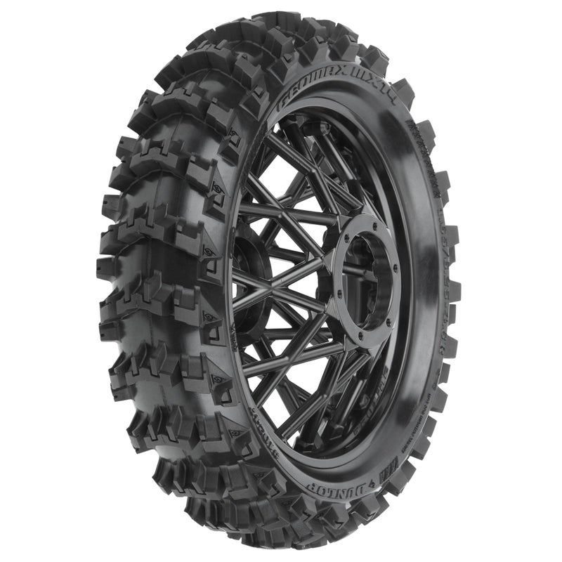 إطار خلفي برو لاين ريسينغ دنلوب جيوماكس MX14 V2 بيد CR4 MTD بولي سبوك أسود بروموتو MX PRO1024710