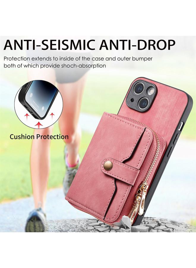S-TOP Case For iPhone 15 Crossbody Multi-function Zipper Wallet Phone Case - Image 2