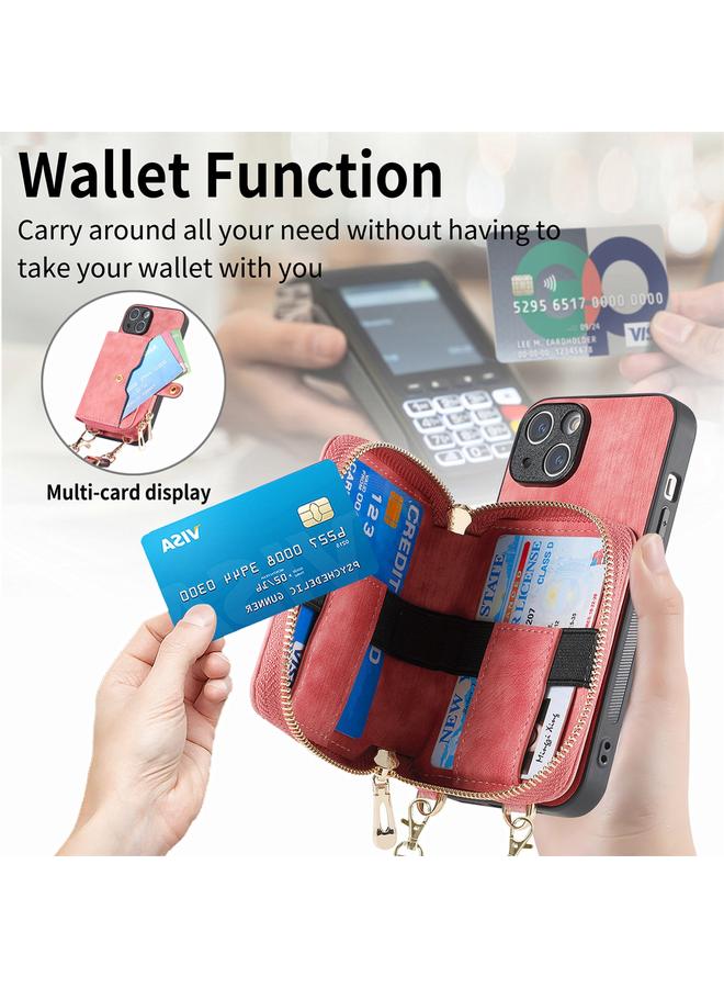 S-TOP Case For iPhone 15 Crossbody Multi-function Zipper Wallet Phone Case - Image 4