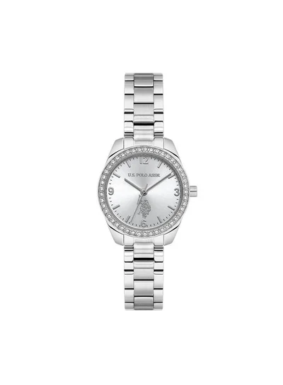 U.S. Polo Assn. Novelties Silver Dial Silver Stainless Steel Bracelet Analog Watch for Women 28mm