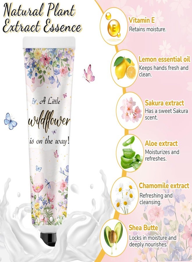Swiffen 48 Sets Baby Shower Hand Cream Bulk Wildflower Baby Shower Favors Bridal Thank You Hand Cream for Guests Travel Size Lotion with Organza Bags - Image 3