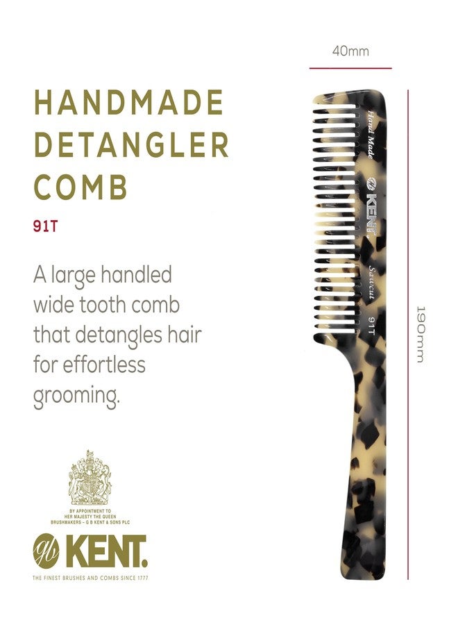 Kent 91TW Detangler Combs for Women Wide Tooth Hair Comb for Curly and Wavy Hair, Wide Tooth Combs and Wet Hair Comb, Large Handle Wide Tooth Shower Comb for Hair for Effective Detangling Kent Comb - Image 2