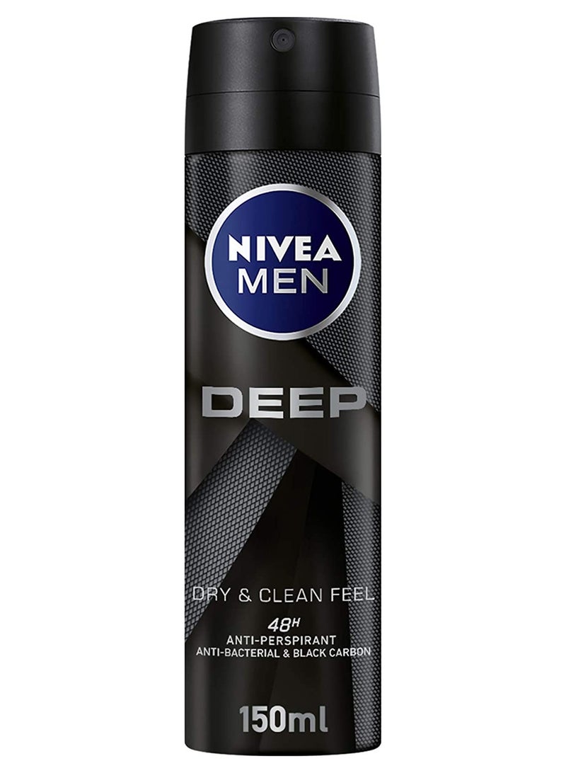 NIVEA Men Deep Dark Wood Anti-Perspirant Spray 150ml - Image 1