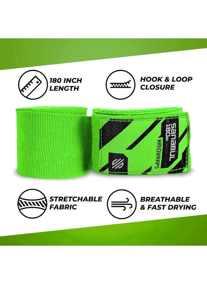 Sanabul  Elastic Professional 180 inch Handwraps for Boxing Kickboxing Muay Thai MMA (Green, 180 inch)  - Image 3