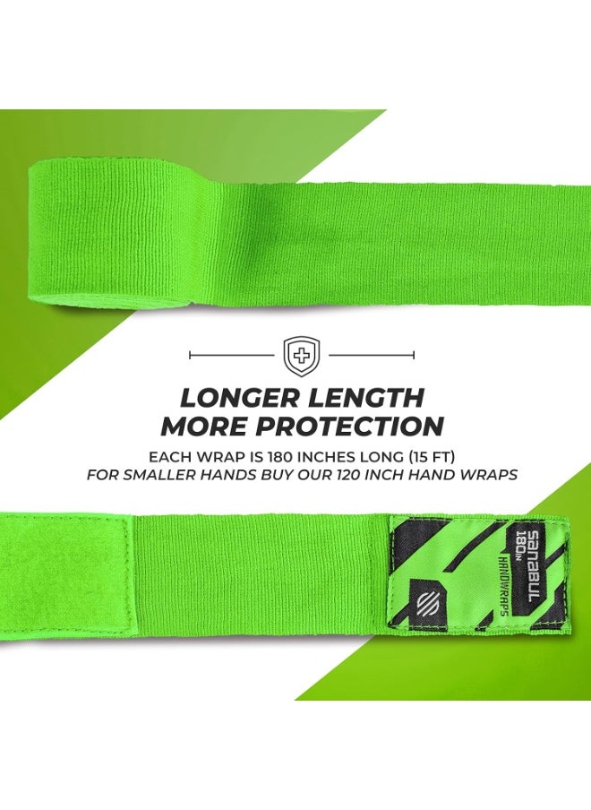Sanabul  Elastic Professional 180 inch Handwraps for Boxing Kickboxing Muay Thai MMA (Green, 180 inch)  - Image 4