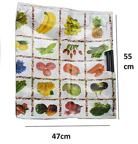 advancedestore Reusable Vegetable Cloth Bag with 6 Pockets for Purchase Vegetables, Provision and More with Size 47x55 cms Pack of - 2 - Image 2