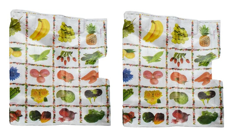 advancedestore Reusable Vegetable Cloth Bag with 6 Pockets for Purchase Vegetables, Provision and More with Size 47x55 cms Pack of - 2 - Image 1