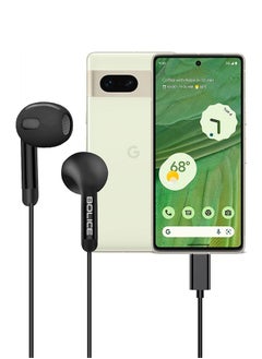 BOLICE USB C Headphones Compatiable with Google Pixel 7 USB C In-Ear Headphones with Microphone Volume Control and Pure Sound Black  - Image 1
