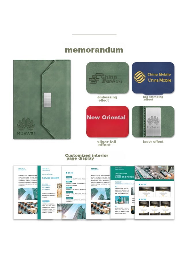 Jiaranheng Jiaran Heng Notebook، دفتر يوميات عالي الجودة، قرطاسية مكتبية رائدة للأعمال، غلاف جلدي سميع مقاس A5، سجل الاجتماعات، مذكرات العمل، قابل للتخصيص، Ink Black - Image 3