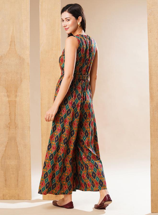 جلو باص جمبسوت بأرجل واسعة بفتحة رقبة وبطبعة متعددة - Image 3