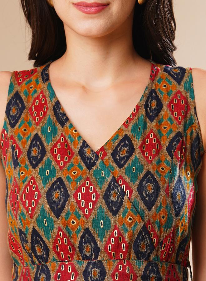 جلو باص جمبسوت بأرجل واسعة بفتحة رقبة وبطبعة متعددة - Image 4