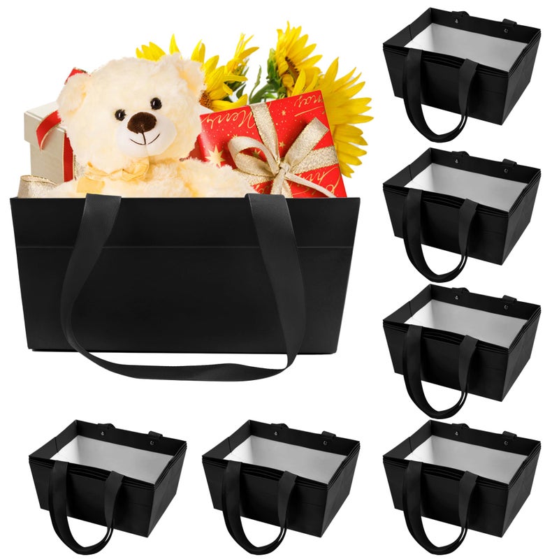 Orchidleaf 24 Pcs Basket for Gifts Empty DIY Bulk Empty Gift Basket 6.5 x 9.8 Inch Kraft Empty Gifts Baskets to Fill with Handles for Party, Weddings, Thanksgiving, Graduation Season (Red) - Image 1