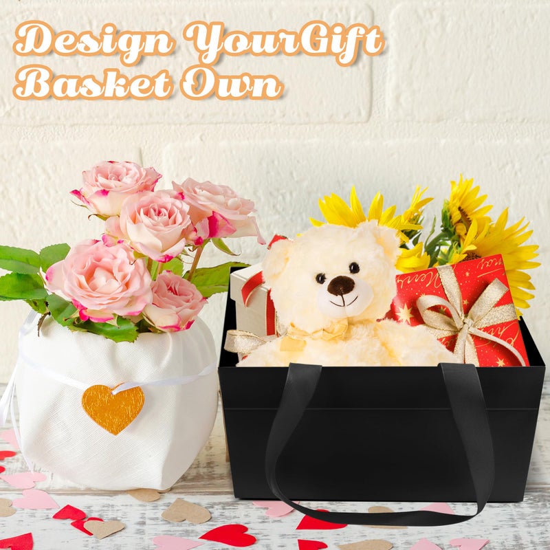 Orchidleaf 24 Pcs Basket for Gifts Empty DIY Bulk Empty Gift Basket 6.5 x 9.8 Inch Kraft Empty Gifts Baskets to Fill with Handles for Party, Weddings, Thanksgiving, Graduation Season (Red) - Image 3