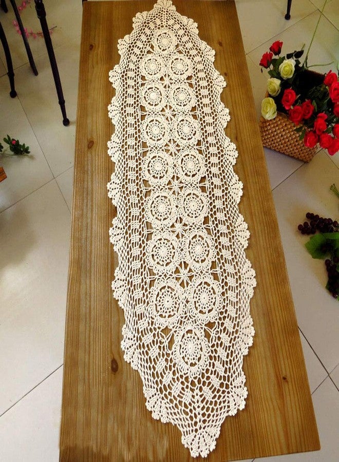 Laivigo Handmade Crochet Lace Table Cloth Doilies Doily,Rectangle,16 x 24 Inch,Beige - Image 1