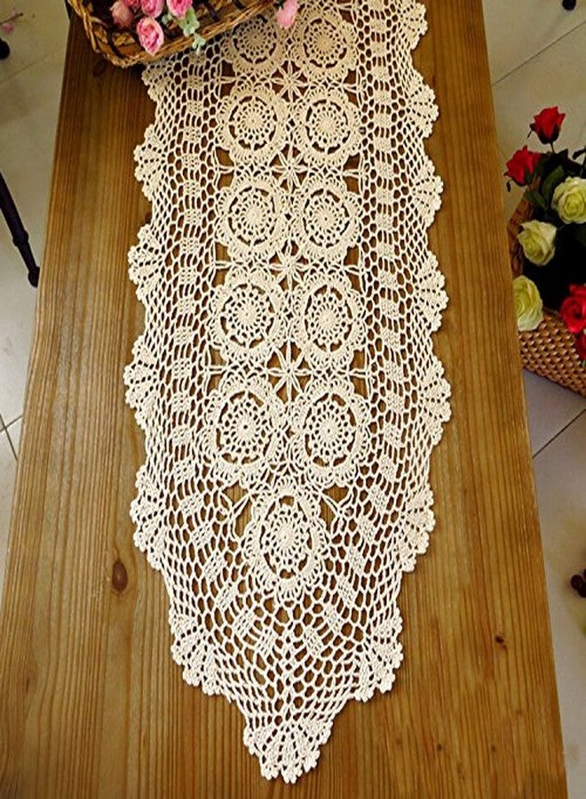 Laivigo Handmade Crochet Lace Table Cloth Doilies Doily,Rectangle,16 x 24 Inch,Beige - Image 2