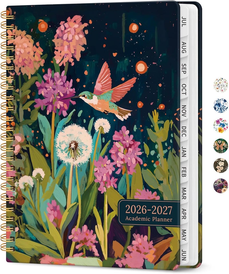 Taja Planner 2026-2027, Academic Year Monthly and Weekly Calendar Planner, Jul 2026 - Jun 2027, Hardcover Teacher Student Planning Agenda book with Tabs, Perfect for School Office Supplies, 6.3" x 8.5 - Image 1