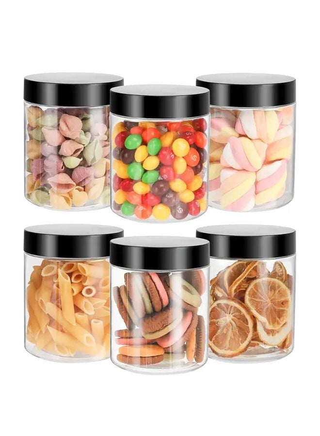 6pcs 8.5oz Plastic Cans With Lids Transparent Slime Containers Wide Opening Storage - Image 1