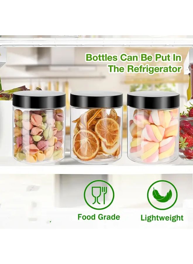 6pcs 8.5oz Plastic Cans With Lids Transparent Slime Containers Wide Opening Storage - Image 5