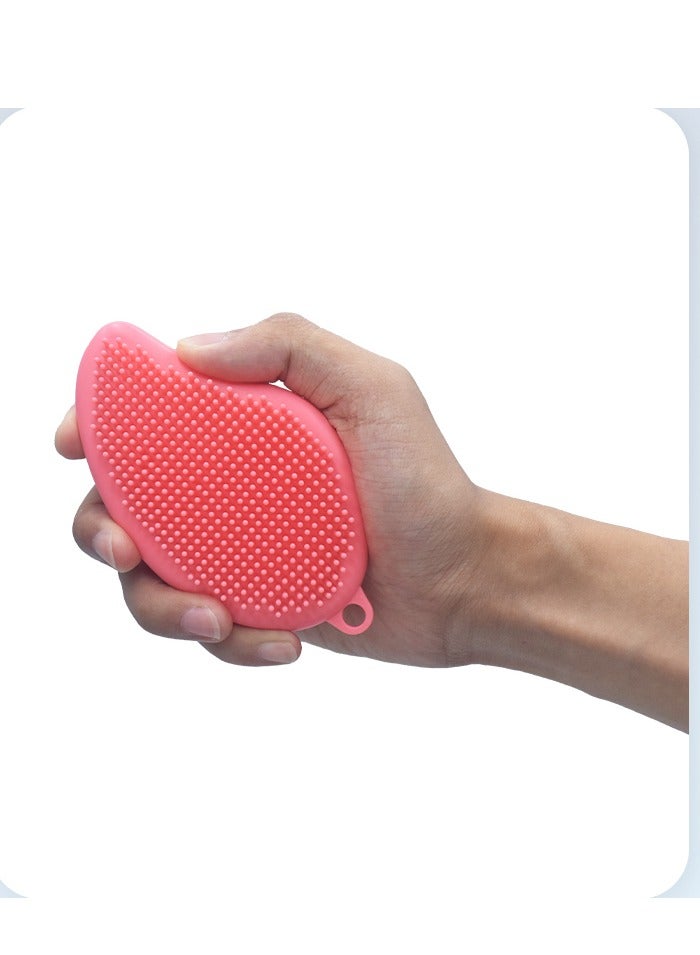 Perfect Silicone Bath Shower Scrubber Set - 3pcs, 100% Pure Silicone, Mango - Shaped, for Body & Scalp Cleaning - Image 5