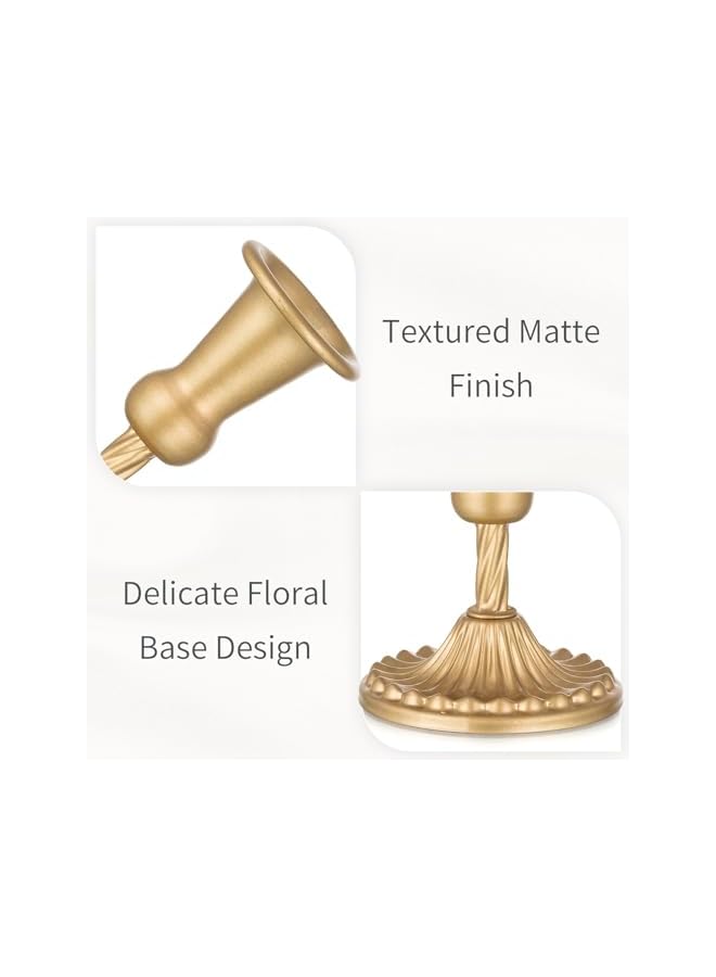 Gold Candle Holders Brass Candlestick Holders: 2 Pcs Taper Candle Holders, Candle Holders for Candlesticks Tapered Gold Candle Holders Wedding Party Chrismas Mantel Home Decor