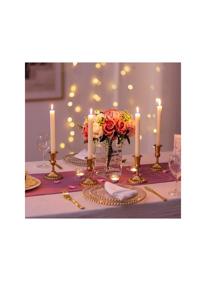 Gold Candle Holders Brass Candlestick Holders: 2 Pcs Taper Candle Holders, Candle Holders for Candlesticks Tapered Gold Candle Holders Wedding Party Chrismas Mantel Home Decor