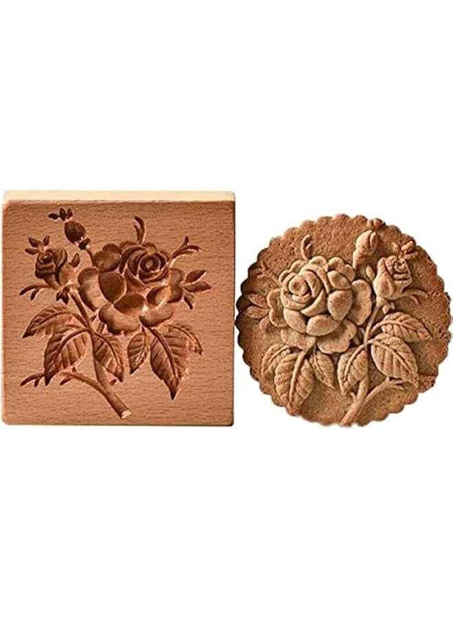 قوالب بسكويت خشبية محفورة للمطبخ وخبز الزنجبيل - Image 1