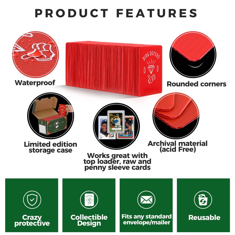 Storage Standard 110 Pack Ding Defend Trading Card Mailing Protectors Hard Plastic Card Slab - Diamond Hands Guard Packaging Pads for Collectible Cards, Shipping Supplies & Hobby Supplies - 3.5 x 4.5 Inches - Image 2