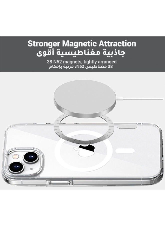 X-level Magnetic Case for iPhone 15 Compatible with MagSafe Wireless Charging, Shockproof Phone Bumper Cover Oil-Proof Non-Yellowing Anti-Scratch Clear Back  - Image 3