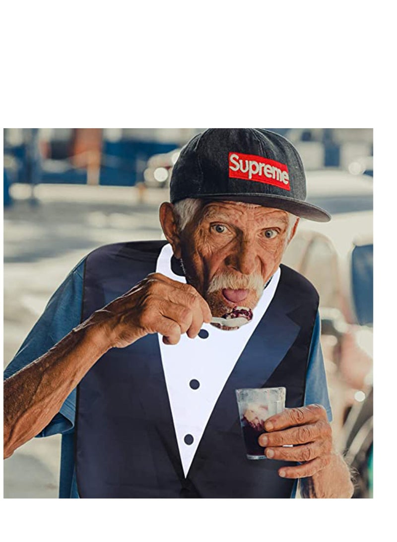 SYOSI Adult Bibs, Waterproof Bandana Elderly Bib, Washable And Reusable Adjustable Protector Bibs, Bow Tie Design, Suit Adult Bibs for Men & Women for Eating- 1 Pcs  - Image 3