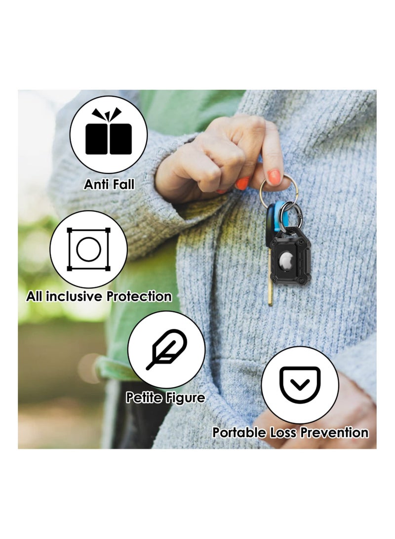 2 Pack AirTag Holder for Apple Airtags, Smart Case Cover Protective Keyring Pendants TPU Fall Scratch-Resistant Airtags Tracker keys Luggage Bags Dog Cat Collar