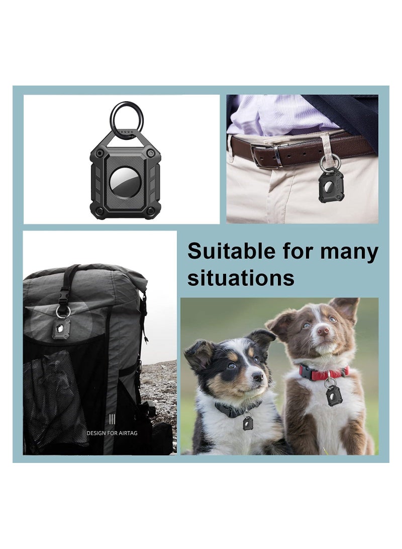 2 Pack AirTag Holder for Apple Airtags, Smart Case Cover Protective Keyring Pendants TPU Fall Scratch-Resistant Airtags Tracker keys Luggage Bags Dog Cat Collar