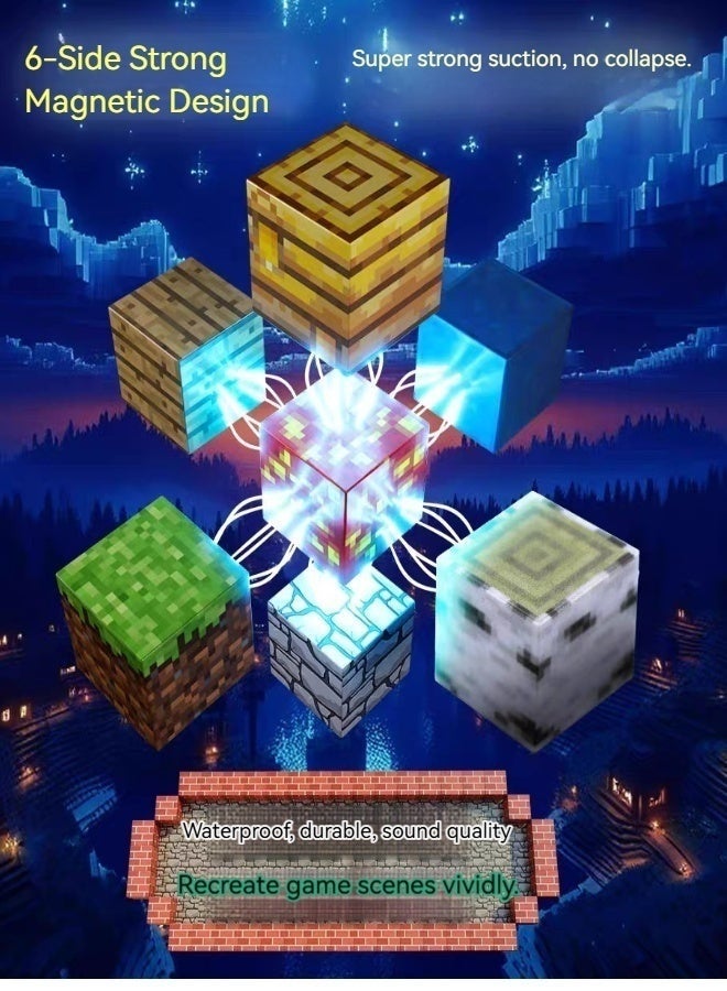 مجموعة بناء عالم المناجم المغناطيسية - 112 مكعب مغناطيسي عالي القوة، مكعبات مغناطيسية 2 سم، لعبة للأطفال الصغار، لعبة حسية تعليمية، مناسبة كهدية للأولاد والبنات من سن 3 إلى 10 سنوات، لعبة إبداعية للأطفال (موضوع الغابة؛ تتضمن شخصيتين لعبة) - Image 5