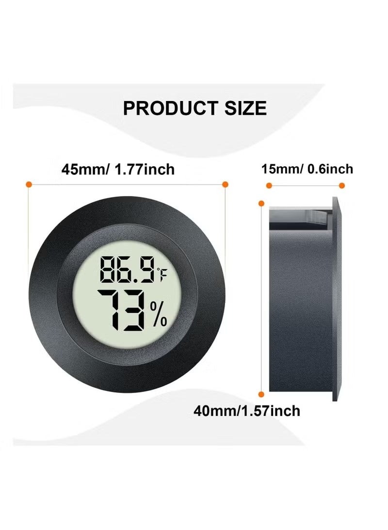 Electronic Temperature and Humidity Meter Crawling House Thermometer2-Pack Mini Hygrometer Thermometer Digital LCD Monitor Indoor/Outdoor Humidity Meter Gauge Temperature for Humidifiers Dehumidifiers Greenhouse Reptile Plant Humidor Fahrenheit(℉) or Celsius(℃) - Image 5
