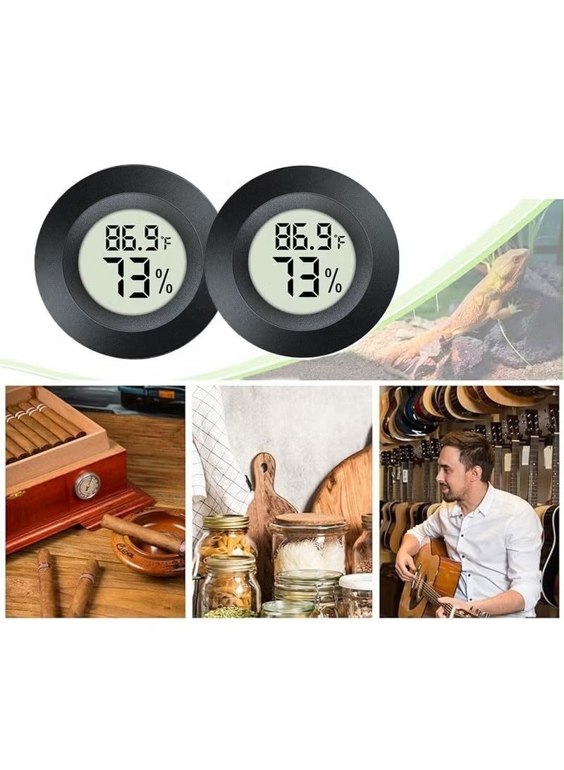 Electronic Temperature and Humidity Meter Crawling House Thermometer2-Pack Mini Hygrometer Thermometer Digital LCD Monitor Indoor/Outdoor Humidity Meter Gauge Temperature for Humidifiers Dehumidifiers Greenhouse Reptile Plant Humidor Fahrenheit(℉) or Celsius(℃) - Image 3