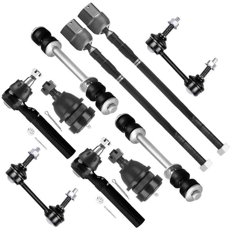 SCITOO 10pcs Suspension Kit Front Sway Bar Links Rear Sway Bar Links Inner Outer Tie Rod End Lower Ball Joint Fit 1999 2000 2001 2002 2003 2004 For Ford For Mustang (Not for SVT) - Image 1